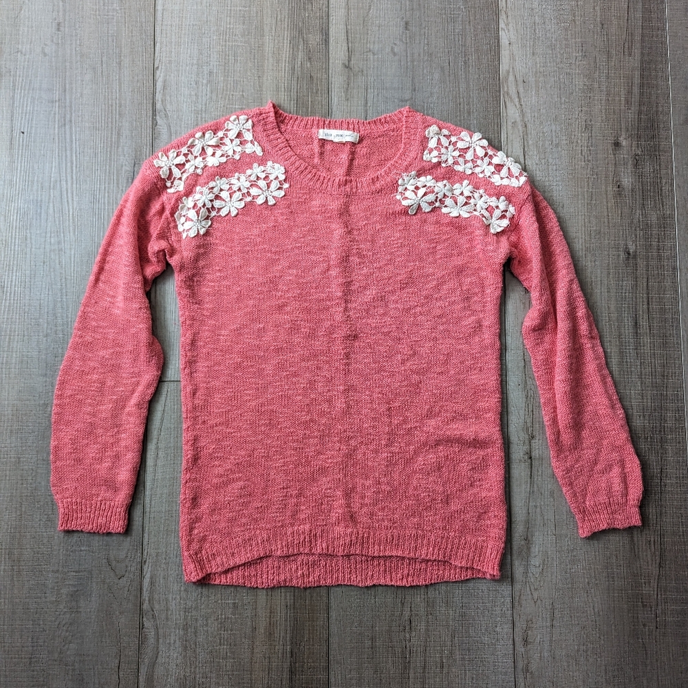 Pink Rose Sweater Small